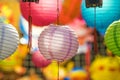 Beautiful Lantern with selective focus in Chinese town Royalty Free Stock Photo