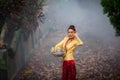 Beautiful Laos women in Laos traditional dress Royalty Free Stock Photo