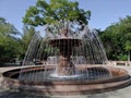 Beautiful large fountain in the park.