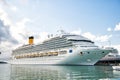 Beautiful large luxury cruise ship at moorage St. John, Antigua Royalty Free Stock Photo