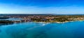 Beautiful large panorama from Medulin beach, Croatia Royalty Free Stock Photo