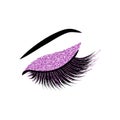 Lashes with glitter vector illustration Royalty Free Stock Photo