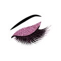 Lashes with glitter vector illustration