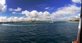 Beautiful late afternoon panorama on Istanbul city from a boat Royalty Free Stock Photo