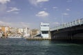 Beautiful late afternoon view on Istanbul city with a bridge on the right Royalty Free Stock Photo