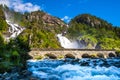 Beautiful Latefossen Latefoss - one of the biggest waterfalls