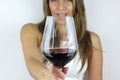 Drinking a glass of red Wine Royalty Free Stock Photo