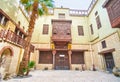 The beautiful balcony of historical edifice in Coptic Cairo, Egypt