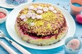 Beautiful layer salad for Easter dinner