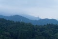 Beautiful layers of blue mountains in mist Royalty Free Stock Photo