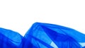 Beautiful layers of light blue tulle fabric on white background. copy space Royalty Free Stock Photo
