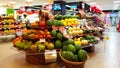 Beautiful layout of fruits in an Asian supermarket