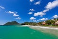 Beautiful Le Diamant beach and village, Martinique