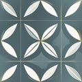Beautiful leaf pattern in blue and gold tiles (tiled)
