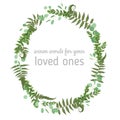 3Beautiful leafy frame wreath of eucalyptus, fern and boxwood br