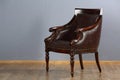 Beautiful leather armchair in retro style in