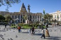 The beautiful Legislative Palace in Plaza Murillo in La Paz in Bolivia. Royalty Free Stock Photo