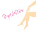 Beautiful legs after depilation. Healthcare, foot care, rutine treatment logo design. Spa and epilation. Royalty Free Stock Photo