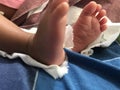 Beautiful Legs of an Infant closeup image and parents are happy for the new born baby with healthy and make everyone happy in the