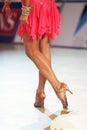 Beautiful legs of woman dancing latin dances