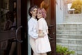 Beautiful lesbian couple hugging. Love and passion between the two girls. Royalty Free Stock Photo