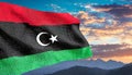 Libya Flag Waving on the wind