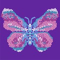 Beautiful, light, airy butterfly mosaic. Fashionable ornamental pattern.