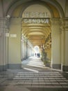 Beautiful colonnade near Turin train station, Italy