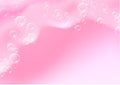 Beautiful light background with Bath pink foam and empty place for your text. Shampoo bubbles texture. Sparkling pink