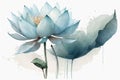 beautiful light blue Lotus watercolor no background Royalty Free Stock Photo