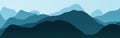 beautiful light blue mountains peaks natural landscape - wide digital graphic background illustration Royalty Free Stock Photo