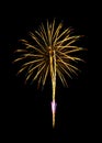 Beautiful light for celebration of golden fireworks display on night sky Royalty Free Stock Photo