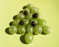 A beautiful, light and delicious Christmas snack for the whole family. Idea for a treat for a new year`s buffet. Green grape Royalty Free Stock Photo