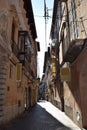 Beautiful light flooded alley in the old town of Palma de Mallorca, Spain Royalty Free Stock Photo