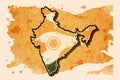 beautiful light orange indian akhand bharat Map