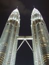 beautiful light at the petronas tower in kula lumpor malasia Royalty Free Stock Photo