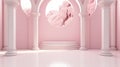 beautiful light pink interior of the house background generative AI Royalty Free Stock Photo