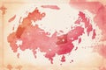 beautiful light Red Japan Map watercolor Royalty Free Stock Photo