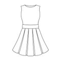 Beautiful light summer dress without sleeves. Clothing for a hike to the beach.Women clothing single icon