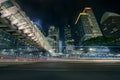 Beautiful light trails on the Sudirman street Royalty Free Stock Photo