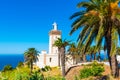 Beautiful Lighthouse of Cap Spartel close to Tanger city and Gibraltar, Morocco