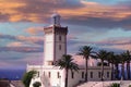 Beautiful Lighthouse of Cap Spartel close to Tanger city and Gibraltar, Morocco in Africa