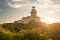 Beautiful lighthouse in Capo Testa at sunset, Sardinia Royalty Free Stock Photo