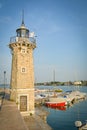 Beautiful lighthouse on shores of Lake Garda in Desenzano del Garda in northern Italy Royalty Free Stock Photo