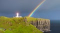 beautiful lighthouse on top of a mountain Royalty Free Stock Photo