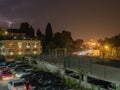 Beautiful lightning over city of New Dawn. Russia Sochi 08.22.2019