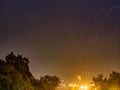 Beautiful lightning over city of Sochi