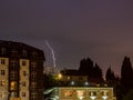 Beautiful lightning over city of Sochi. Russia 08.22.2019