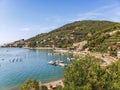 Beautiful Ligurian coast of Italy. View of the bay of poets and the small town of Portovenere. Royalty Free Stock Photo