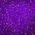 Beautiful Lilac Festive Background with small bokeh lights. Holiday Background with lots of multicolored confetti. Abstract Royalty Free Stock Photo